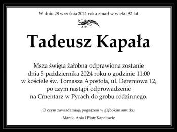 Tadeusz Kapała (1932 - 2024)